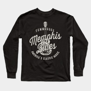 Memphis Blues Music USA Guitar Vintage Long Sleeve T-Shirt